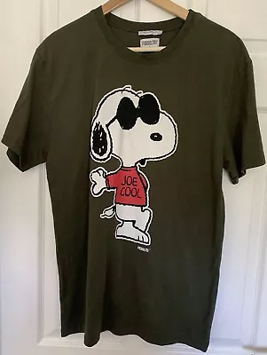 Buy Zara Trafaluc X Peanuts Green Snoopy T Shirt Size Eur Large • 3£
