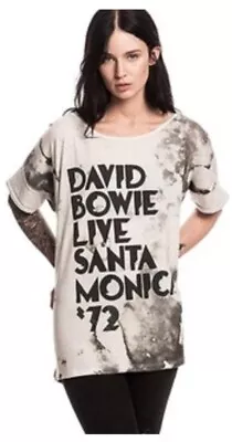 Buy David Bowie Official Ladies Top Santa Monica 72 White Size Xs  New!! In Bag  • 5.99£