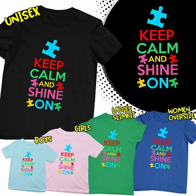 Buy Shine On Autism Awareness Mens Womens Boys Girls T-Shirts Tee Top-AD • 7.59£