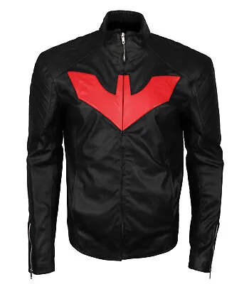 Buy Batman Jacket In Black Faux Leather Halloween Cosplay Costume Motorcycle Jackets • 83.99£