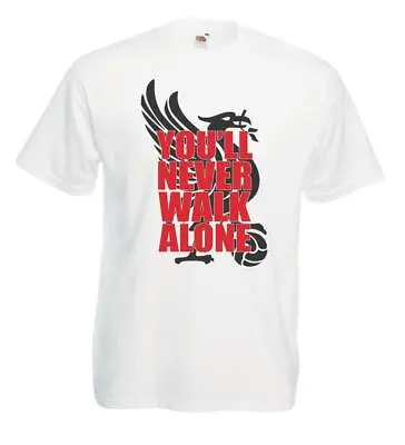 Buy Unisex You'll Never Walk Alone Liver Bird Liverpool Scouse YNWA White T-Shirt • 10.88£