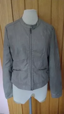 Buy Miss Captain Faux Leather Zip Up Jacket UK 12 • 9.99£