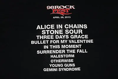 Buy 98 Rockfest 2016 Alice In Chains Stone Sour T-Shirt Rock Concert Tour XL  NL • 78.57£