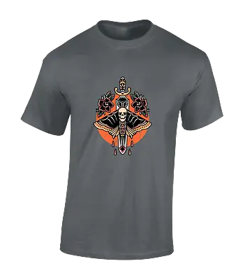 Buy Butterfly And Sword Mens T Shirt Retro Classic Fashion Tattoo Top Cool Gift • 7.99£