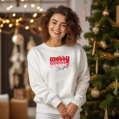 Buy Merry Christmas Sweatshirt Jumper Xmas Outfit Gift Christmas Unisex Size • 17.99£