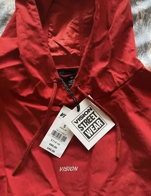 Buy Vision Street Wear Red Windbreaker Jacket Size S/M Brand New • 40£