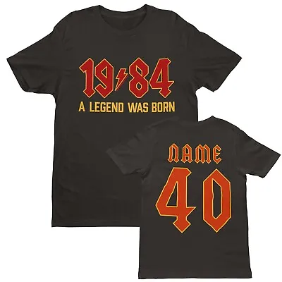 Buy 40th T Shirt 1984 A Legend Was Born With Name On Back For 2024 Birthdays Gift • 12.57£