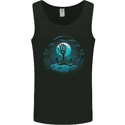 Buy A Skeleton Hand Rising From A Graveyard Mens Vest Tank Top • 10.49£