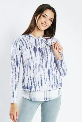 Buy Tie Dye Contrasted Hem Hoodie Drawstring Sweatshirt Womens Ladies Hoody Pullover • 5.75£