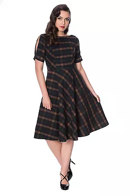 Buy Vintage Retro Rockabilly 50's Check Sweet Daisy Fit & Flare Dress BANNED Apparel • 44.99£