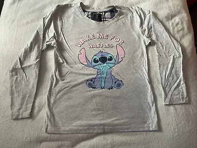 Buy Official, Disney, Primark, Stitch, Wake Me Up For Waffles, PJ Top, Size Small  • 5£