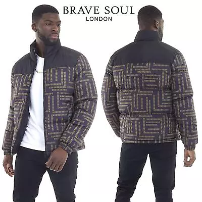 Buy Brave Soul Men’s Padded Quilted Puffer Jacket Long Sleeve Winter Coat For Men • 24.99£
