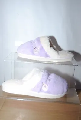 Buy Vagasi Ladies Purple & Cream Unicorn Fluffy Slippers Soft Warm Slip On Uk 3-4 • 9.99£