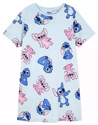 Buy Ladies Nightshirt DISNEY STITCH & ANGEL 6 - 24 T-Shirt Nightie Pyjamas Primark • 14.99£