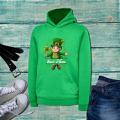 Buy Personalised St Patrick's Day Leprechaun Hoodie Irish Festive Shamrock Hood Top • 18.99£