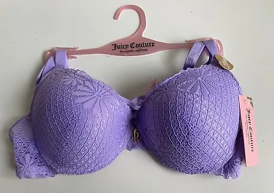 Buy Juicy Couture Sexy T-Shirt Bra Glam Lace Sz 34C Underwire JC5250AG Gamma Ray NEW • 19.89£