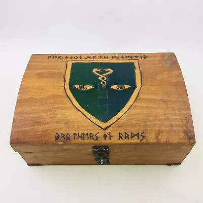 Buy Slytherin Wood Box Velvet Lined Brass Trim Hook Latch Brothers In Arms Runes • 47.99£