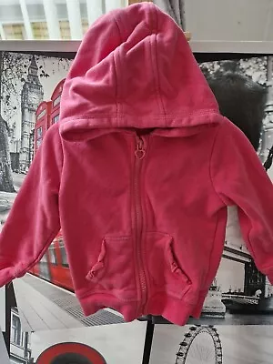 Buy Baby Girls George Pink Zip Up Hooded Jacket Age 12-18 Months • 0.99£