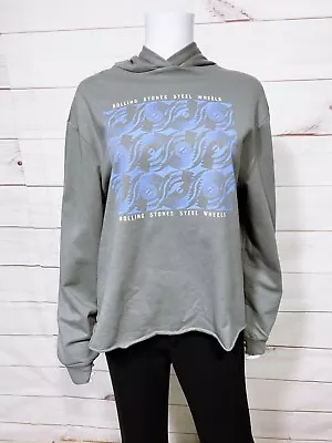 Buy The Rolling Stones Steel Wheels Womens Hoodie Size XL Gray Long Sleeve Pullover • 23.62£
