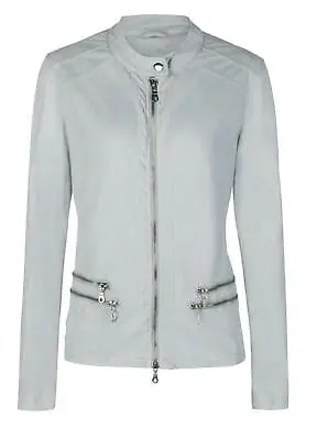 Buy 'Rock Chick' Pale Silver Grey Faux Crushed Suede Biker Style Lightweight Jacket  • 19.99£