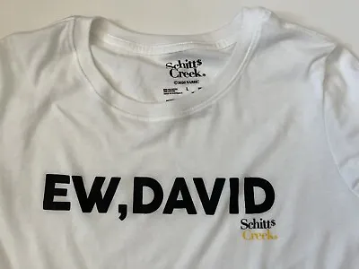 Buy Schitt's Creek Women's Large White T-Shirt Ew David Graphic Print Short Sleeve • 11.40£