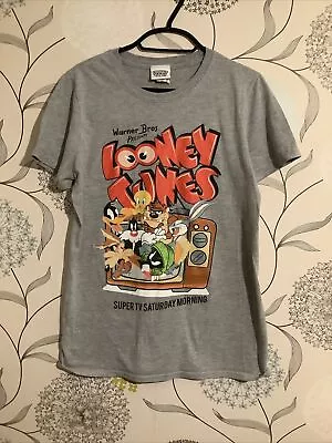 Buy Vintage Looney Tunes Saturday TV T-shirt Gildan Grey Woman’s Size Small S • 19.95£