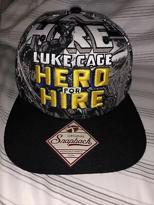 Buy Marvel Comics Luke Cage “Hero For Hire” Hat Original Snapback Bioworld Merch New • 24.33£