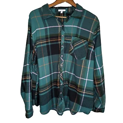 Buy Maurices Plaid Flannel Button Up Collared Shirt Plus Size 2X Green Tartan Grunge • 16.86£