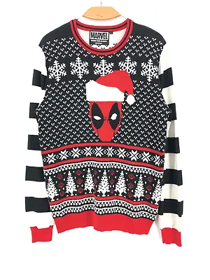 Buy MARVEL Men Christmas Pullover Crew Neck Jumper Sweater Size L • 20.99£