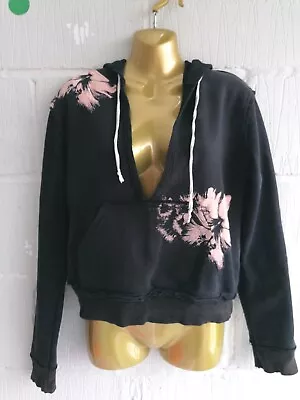 Buy 🐠Punkyfish Size S 90s Y2k 2000s London Black Floral Hoodie Jumper • 19.90£