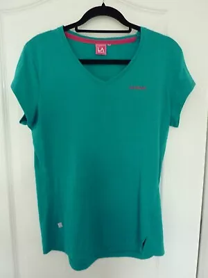 Buy Ladies Emerald Green Short Sleeved T Shirt Size 40  Bust By La Gear • 3.50£