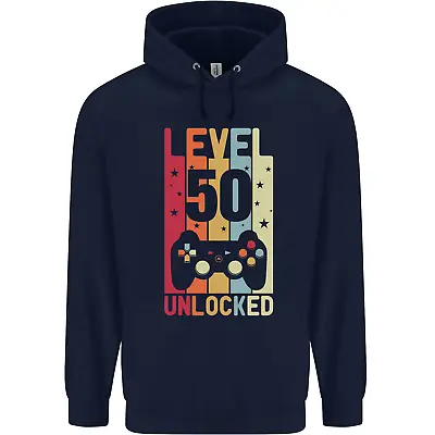 Buy 50th Birthday 50 Year Old Level Up Gamming Mens 80% Cotton Hoodie • 19.99£