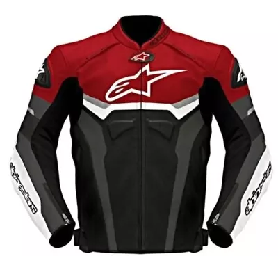 Buy Alpinestars TG-P Plus Red And Black Motorcycle Leather Jacket • 179.99£