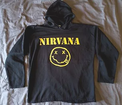 Buy NIRVANA 90's DOUBLESIDED OFFICIAL Hoodie Smiley Face Mint ITALY MEGA RARE • 40.02£