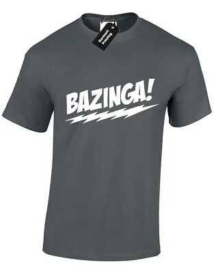 Buy Bazinga Mens T Shirt  Funny Sheldon Cooper Nerd Big Bang Geeky Top • 7.99£