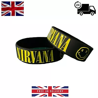 Buy Rock/Heavy Metal Band - Silicone Wristband - New - Nirvana • 4.69£