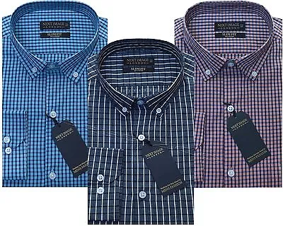 Buy Mens Formal/Casual Long Sleeve Yarn Dyed 100% Cotton Slim Fit  Shirts 14.5 -18  • 14.95£