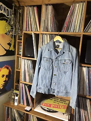 Buy Men’s Lee Rider Denim Jacket Medium Slim Fit Great Condition Blue Paul Weller • 29.99£