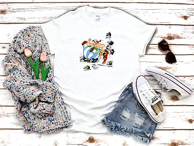 Buy Asterix And Obelix Funny Characters 3/4 Short Sleeve Woman T Shirt F176 • 9.92£