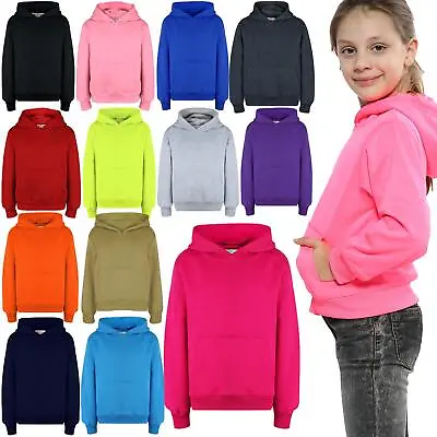 Buy Girls Boy Plain & Tie Dye Print Sweatshirt Pullover Hooded Jumper PE School Coat • 11.99£