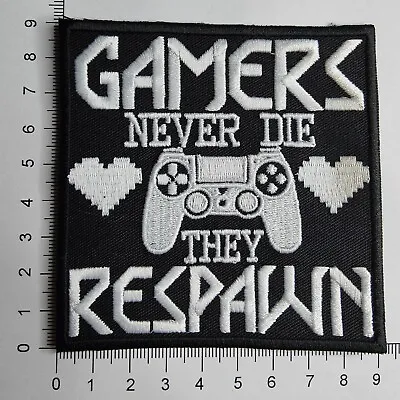 Buy 'Gamers Never Die They Respawn' Express-Stikerei Iron On Patch Approx 9x9cm • 6£
