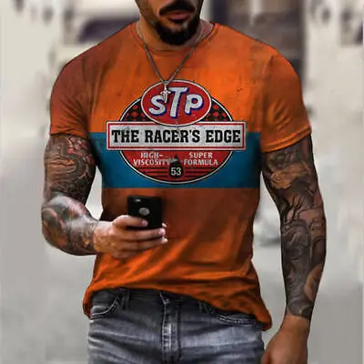 Buy Retro STP Motorsport Inspired Adult 3d Print T Shirt - New • 10.99£