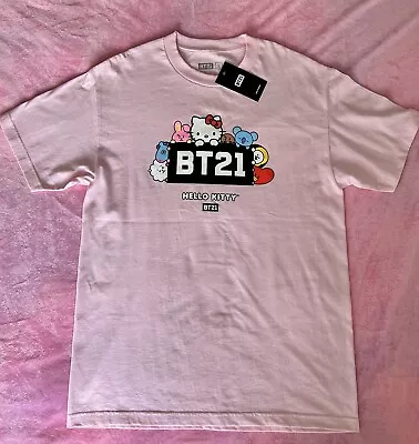 Buy New BT21 Club X Hello Kitty Pink T-shirt Large 12 14 16 Kawaii Official Genuine  • 65£