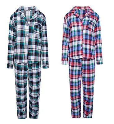 Buy Ladies Ex-Stores Check Print Cotton Pyjama Set, Nightwear, PJ's, Loungewear  • 14.99£