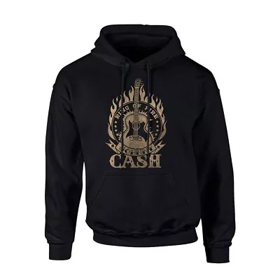 Buy JOHNNY CASH - RING OF FIRE BLACK Hooded Sweatshirt Medium • 31.96£