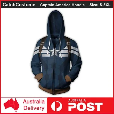 Buy Avengers Endgame Captain America Hoodie Sweatshirt Pullover Zipper Jacket Coat • 21.87£