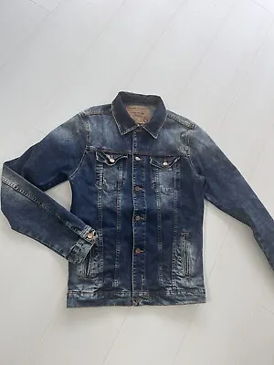 Buy ZARA MAN Blue Distressed Slim Fit Denim Jacket Size M • 16£