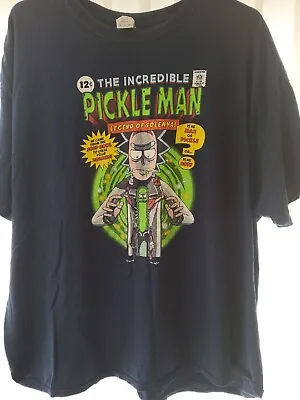 Buy Rick And Morty T Shirt 'Incredible Pickle Man'  Size 3XL Navy Blue • 9.99£