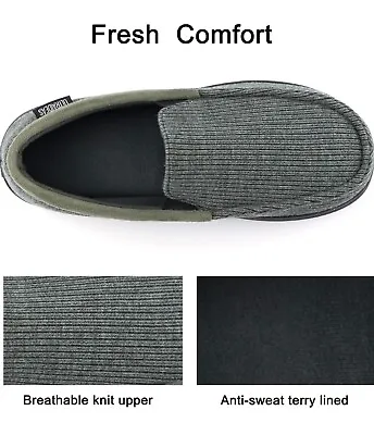 Buy (M) MENS MEMORY FOAM SLIPPERS Comfort Loafer Shoe UK 11 Fits Also10 & 11 / EU 45 • 9.99£