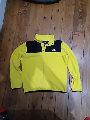 Buy The North Face Mens Fleece Jacket Glacier Snap Neck Pullover Top Yellow Medium  • 15£